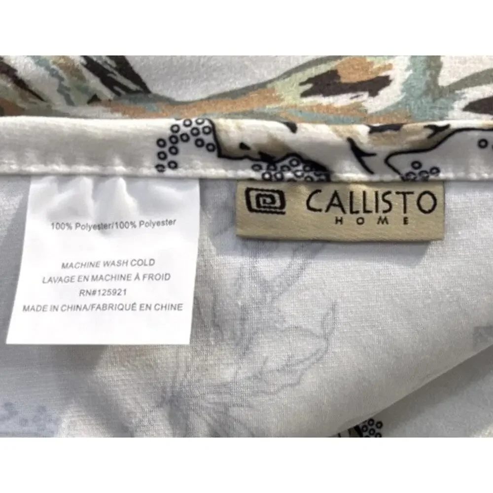 Callisto Home Peacock Bird Window Curtains Panels 38 X 96” Set Pair Ivory Drapes